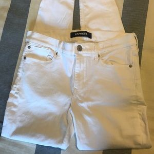 Express White Mid-Rise Jeans